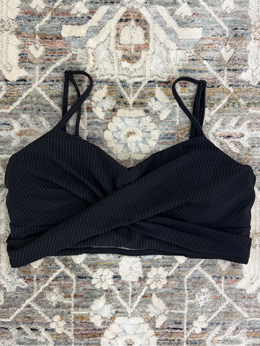 Buffbunny Ivy Wrap Sports Bra in Black Stripped